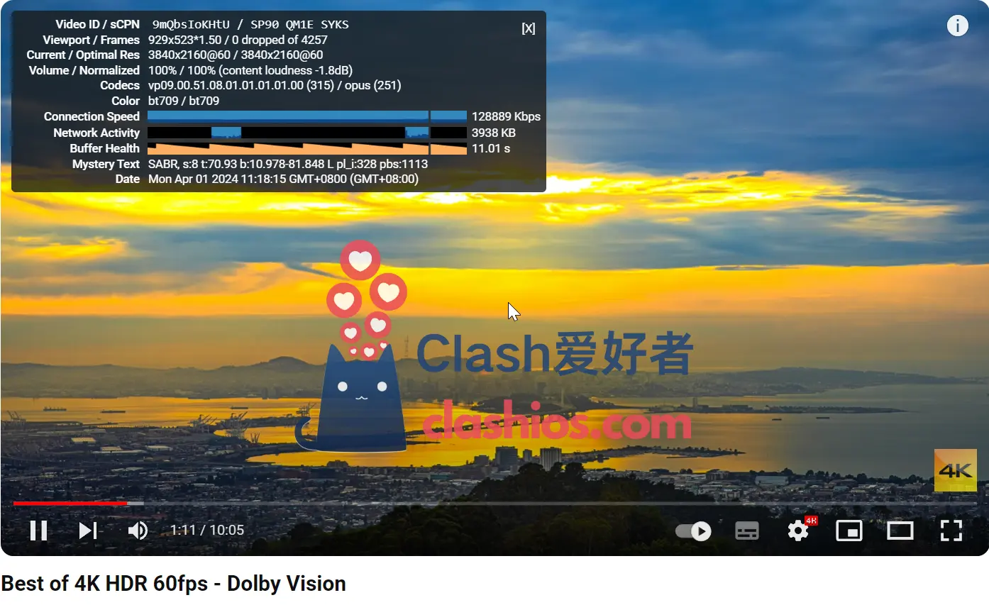 Thse 机场 YouTube 4K 播放测试